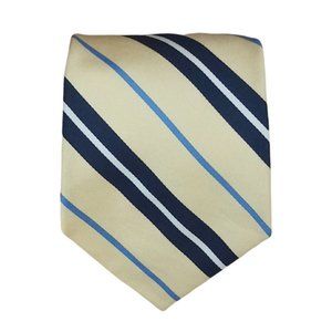 POLO BY RALPH LAUREN Yellow Striped Silk Tie HANDMADE GERMANY 56"/ 4" EC
